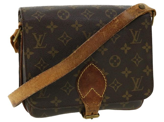 LOUIS VUITTON Monogramm Cartouchiere MM Umhängetasche M.51253 LV Auth am3671
