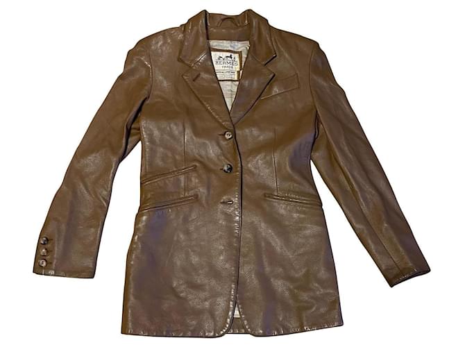 Hermès Jackets Light brown Leather  ref.791116