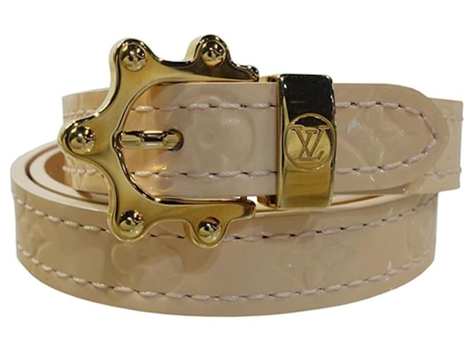 Bracelet enroulé Louis Vuitton Cuir vernis Beige  ref.791180