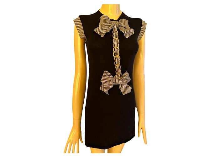 Mini abito Chanel in cashmere di seta Nero