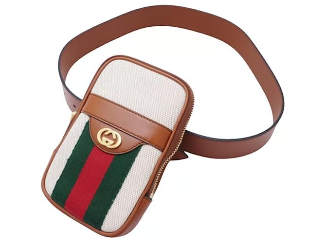 Gucci Waist bag Beige Leather Cloth  ref.791185
