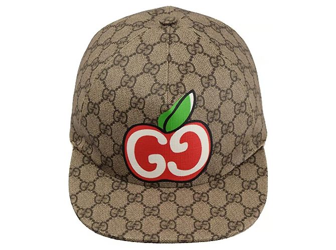Gucci GG Monogram Supreme Apple  Cap Brown Beige