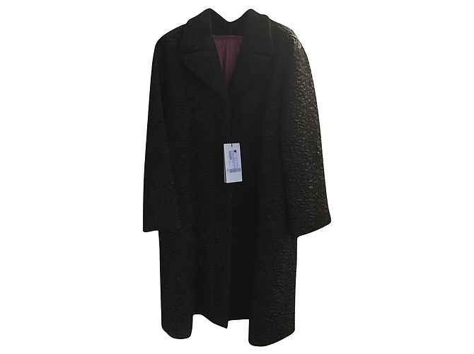 Abrigo Gucci Runway con ribete de visón negro