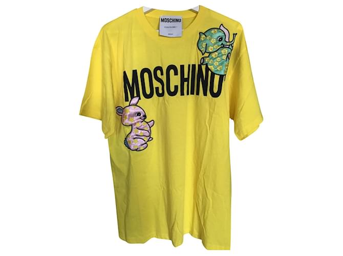 T-shirt Moschino couture Yellow Cotton  ref.791204