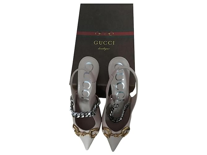 Slingback Gucci Light Link Rosa Couro  ref.791217