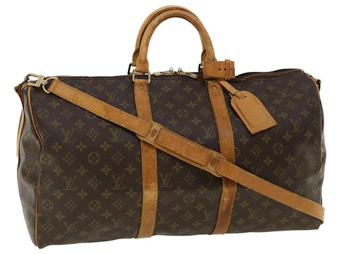 Louis Vuitton Monogram LV Keepall 50 Bandouliere handbag Browns Boston Bag  -GOOD