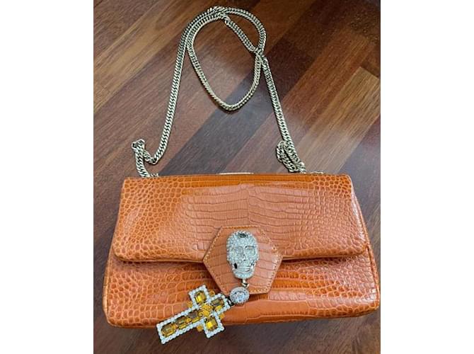 Philipp Plein Handbags Orange Leather  ref.791323