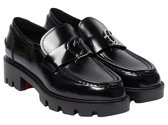 Christian Louboutin new moccasins Black Leather  ref.791331