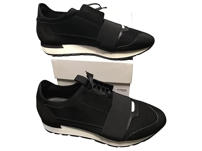 zapatillas balenciaga nueva talla 43 Negro Blanco Fibra de celulosa  ref.791338