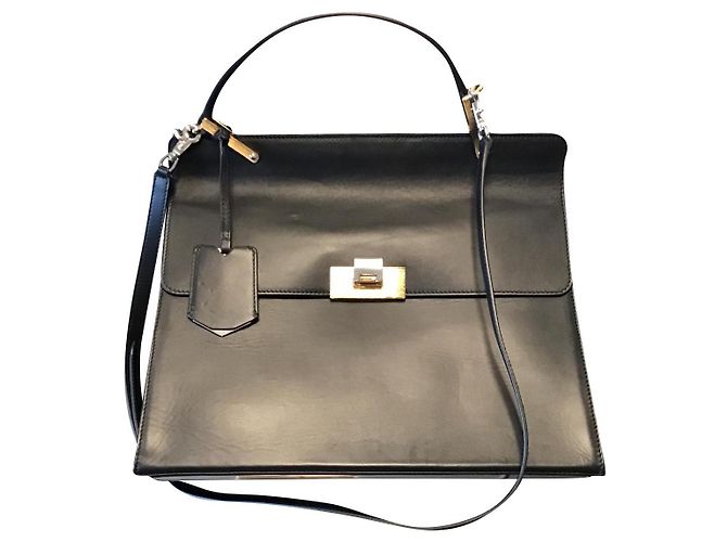 Balenciaga “le dix” in pelle nera nera Nero