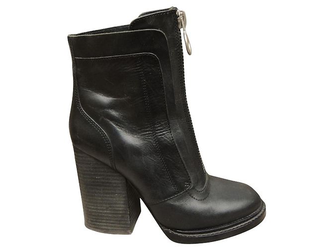 Ash ankle boots black leather 37