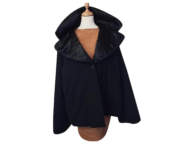 ARMANI COAT COUTURE OVERSIZE-WOLLE 3/4 SEHR WARMER MANTEL T 38/40/42 Schwarz  ref.791420