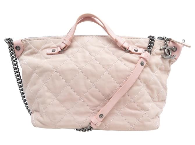 NEW CHANEL HANDBAG IN PINK LEATHER QUILTED BANDOULIERE PURSE HAND BAG  ref.791486