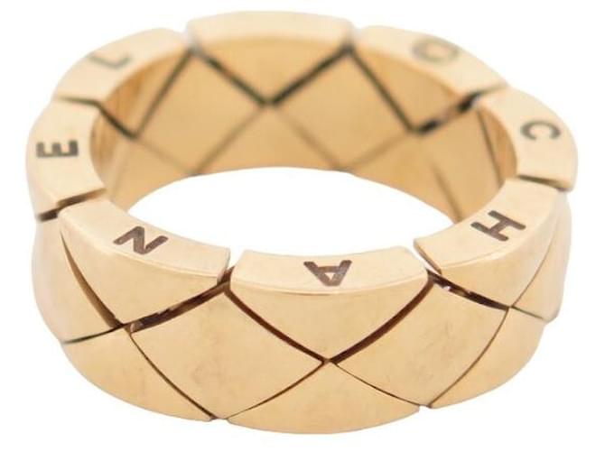 CHANEL COCO CRUSH SOFT T RING 53 YELLOW GOLD QUILTED 12GR FLEX GOLD RING  Golden ref.791528 - Joli Closet