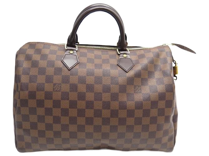 LOUIS VUITTON Speedy 35 Damier Ebene Satchel Bag Brown