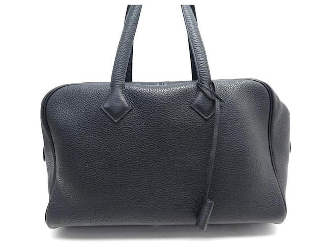 Hermès SAC A MAIN HERMES VICTORIA II FOURRE-TOUT 35 CUIR TOGO NOIR BLACK HAND BAG  ref.791536