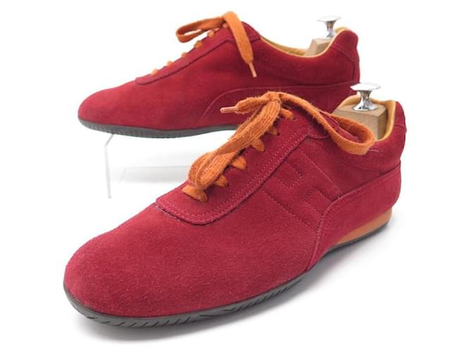 Hermès HERMES SHOES SNEAKERS QUICK H 40 RED SUEDE SNEAKERS SHOES  ref.791557