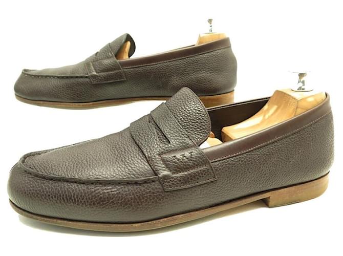 JM WESTON LOAFERS 281 THE WOC 7D 41 BROWN SEEDED CALF LOAFERS Leather  ref.791564