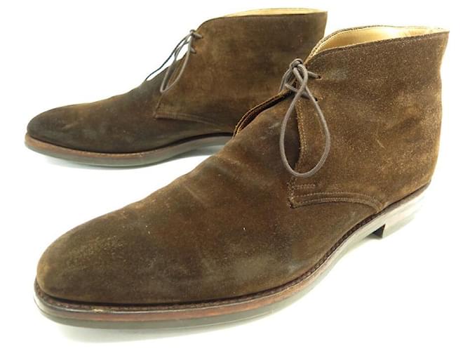 Autre Marque ZAPATOS CROCKETT AND JONES CHUKKA TETBURY 9.5mi 43.5 Zapatos de ante marrón Camello Suecia  ref.791565