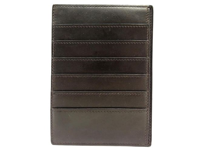 Hermès HERMES MEHRFACHKARTENHALTER 6 CC LEDERBOX BRAUN KARTENHALTER BRIEFTASCHE