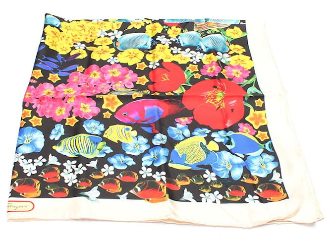 Salvatore Ferragamo Floral silk scarf Multiple colors Cotton  ref.791720