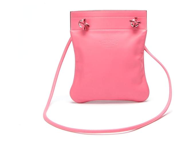 Hermès Bolsa Aline Mini de couro Hermes, bolsa crossbody de couro em muito bom estado Rosa  ref.791845