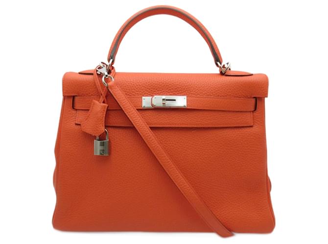 Hermès Togo Kelly II 32 Orange Leather Pony-style calfskin  ref.791857