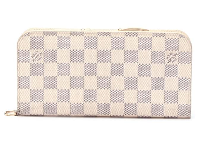 Louis Vuitton Damier Azur Zippy Organizer Geldbörse aus Canvas Lange Geldbörse in Sehr Gutem Zustand Weiß Leinwand  ref.791883