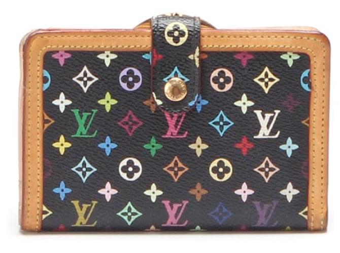 Carteira longa em lona Monogram Multicolore da Louis Vuitton em ótimo estado Preto  ref.791884