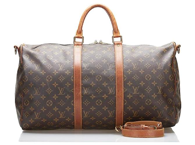 Louis Vuitton Monogram Keepall Bandouliere 50 Brown Cloth  ref.791896