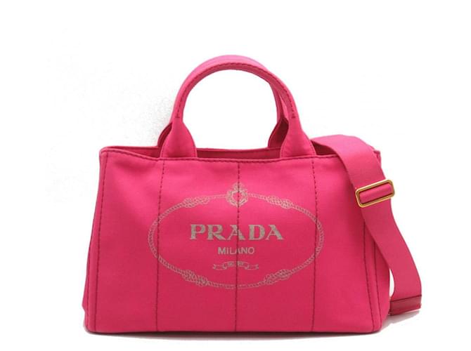 Prada Canapa Tote Bag 1BG642 Pink Cloth  ref.791945