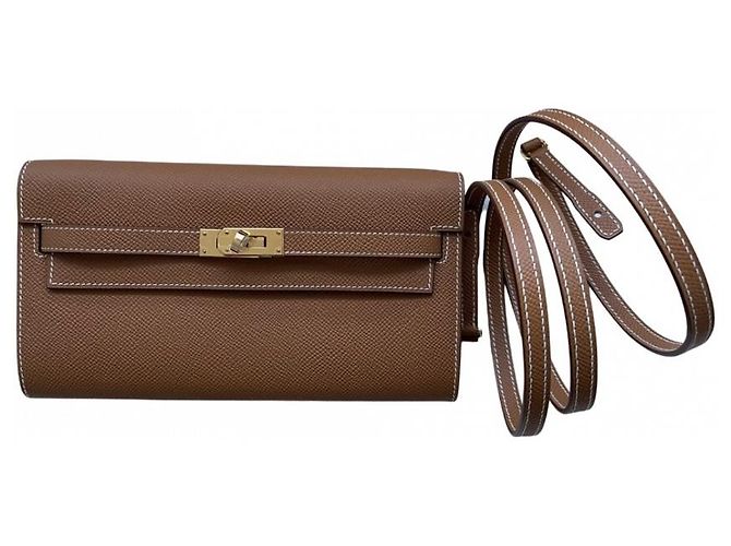 Kelly Hermès Wallets Brown Leather