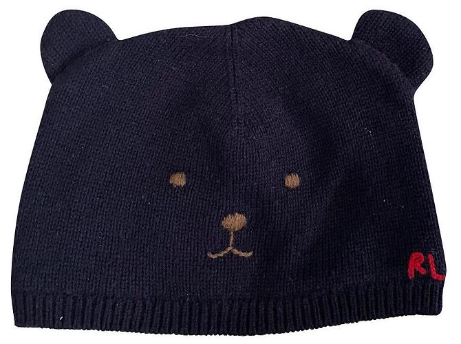 Gorro Ralph Lauren de algodão azul marinho