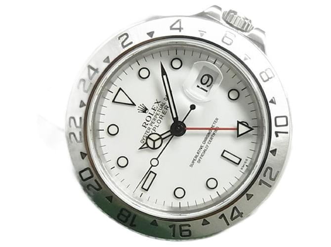 ROLEX EXPLORERII cadran blanc 16570 Série U Hommes Acier Argenté  ref.792068