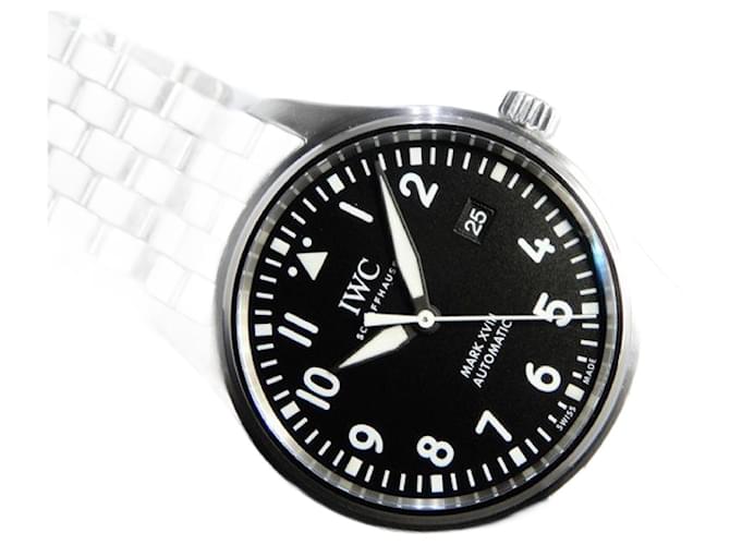 Reloj de piloto IWC markXVIII negro IW327011 De los hombres Plata Acero  ref.792073