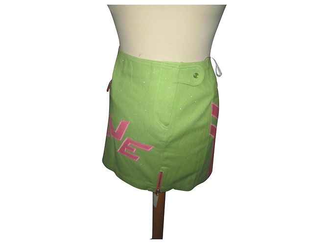 Autre Marque Falda Psy Monté Carlo Verde Claro Algodón LOVE