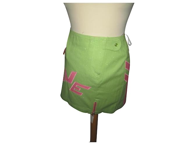 Autre Marque Skirts Light green Cotton  ref.792103