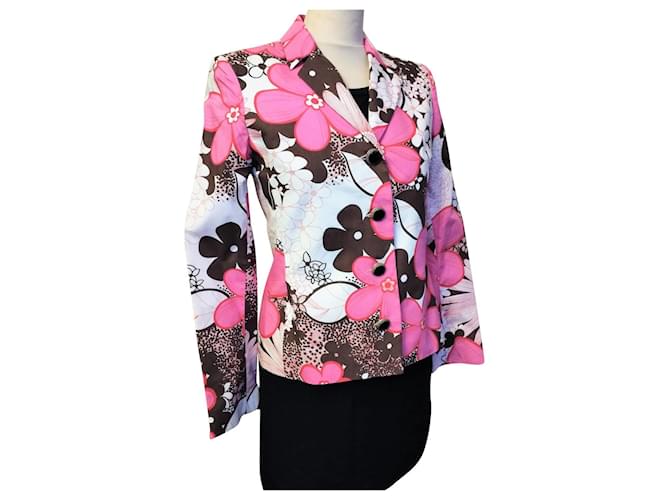 REGINA RUBENS FLORAL COUTURE JACKET JEWELED BUTTONS SIZE 1 or 38 Multiple colors Cotton  ref.792634
