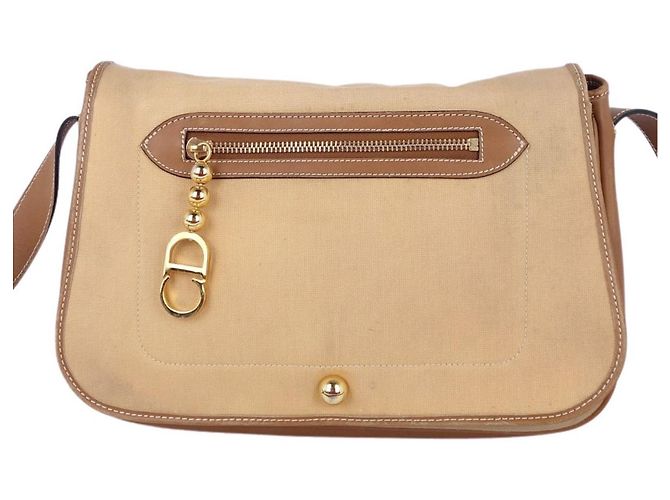 Bolsa transversal Christian Dior Marrom Bege