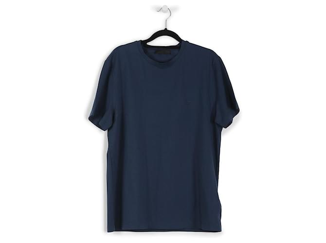 T-shirt basic a maniche corte in cotone blu navy Prada  ref.792799