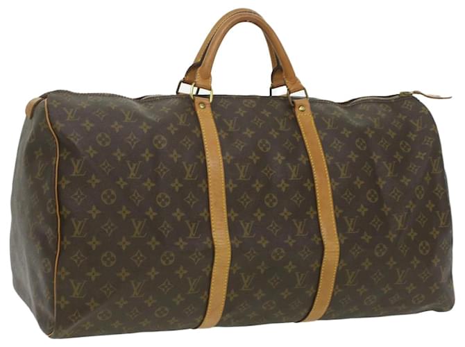 Louis Vuitton Keepall 50 Braun Leinwand  ref.793131