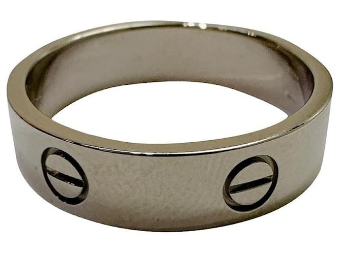 Cartier Love Ring 18K(750) Blanco Oro Plata #66 Usado Oro blanco  ref.793258