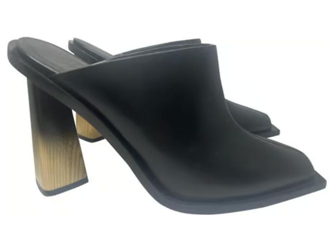 Givenchy Black Leather Mules 10cm Heel