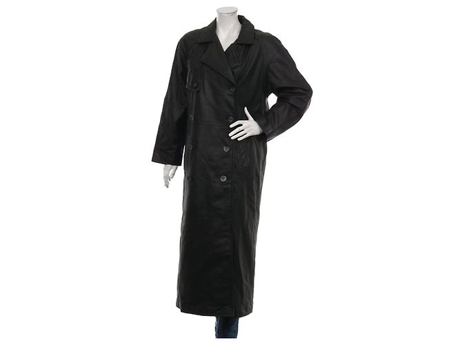 Autre Marque Cappotto in pelle nera Julia S. ROMA Nero