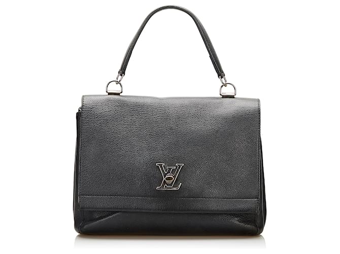 Twist Louis Vuitton White LockMe II Satchel Black Leather Pony-style  calfskin ref.676101 - Joli Closet