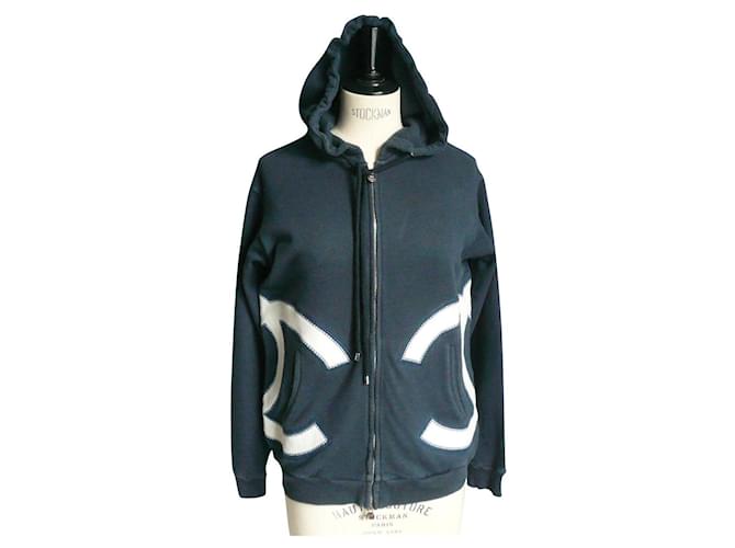 CHANEL Hooded sweat vest Navy CC Collector T36 / BE / SOLD OUT Navy blue Cotton  ref.793752