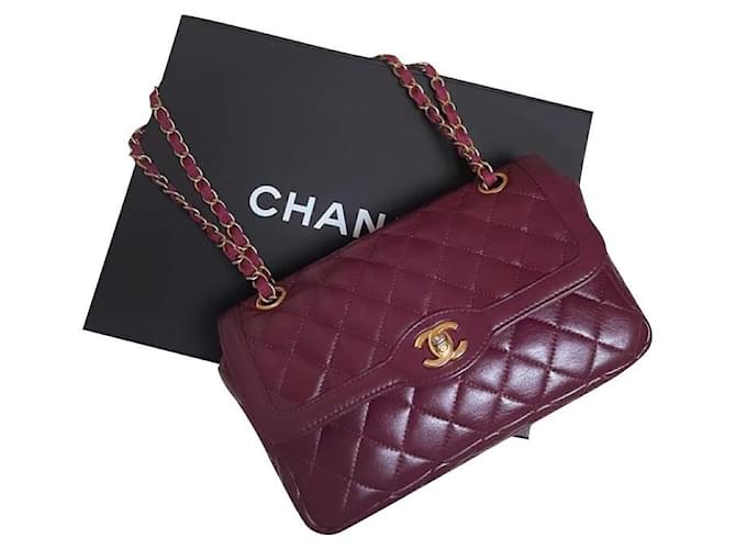Chanel Classic timeless Dark red Leather  ref.793771