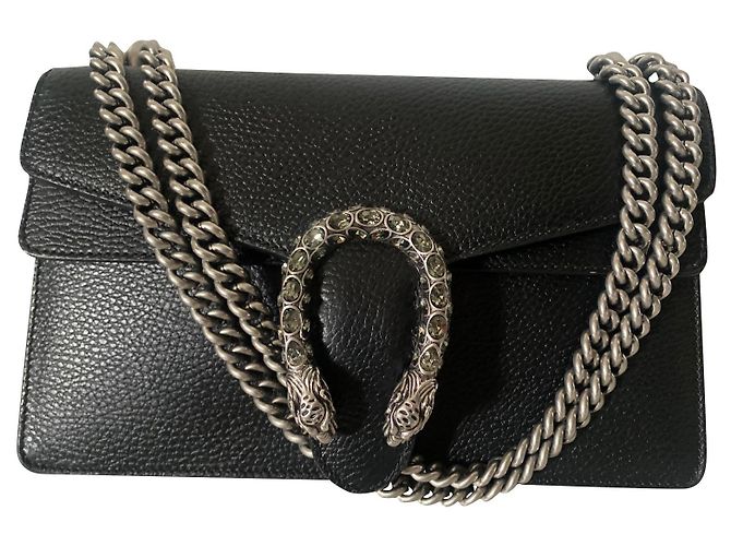 Borsa a mano Gucci Dionysus in pelle nera Nero