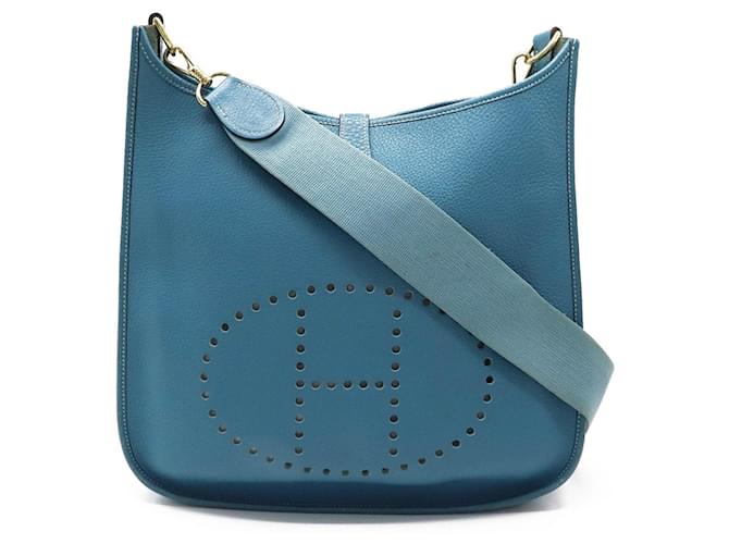 Hermès Evelyne Light blue Leather  ref.794093