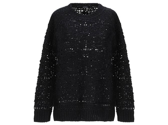 Autre Marque ALPHA-STUDIO Pull en maille ajourée noir